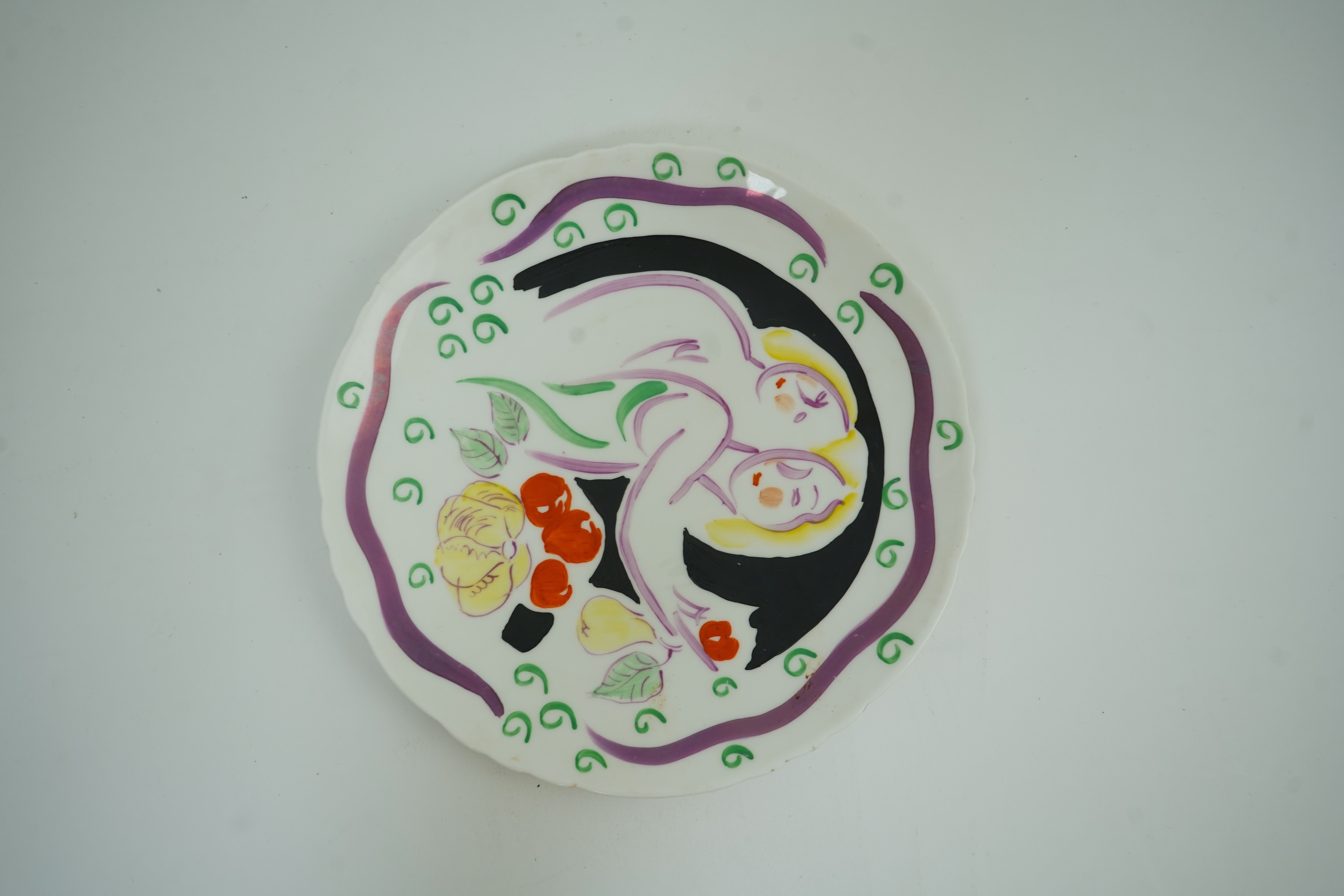 Dame Laura Knight DBE, RA, RWS (1877-1970) for Foley China: An 'Adam & Eve' plate